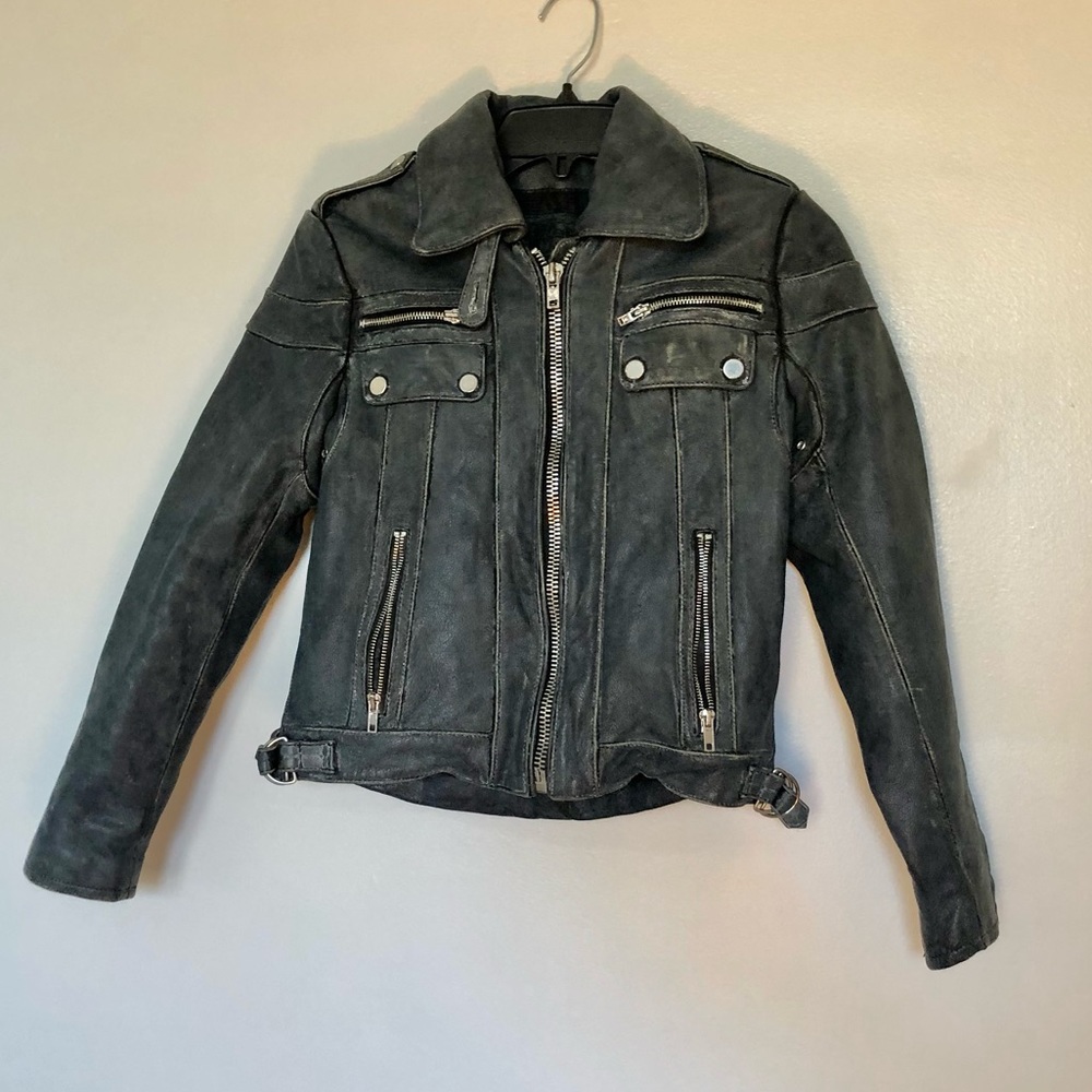 100% leather biker jacket by Carmar Denim vintage - rare !